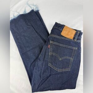 Levi's capital “E” Lot 555 Dark Blue Wash Straight Cutoff Jeans